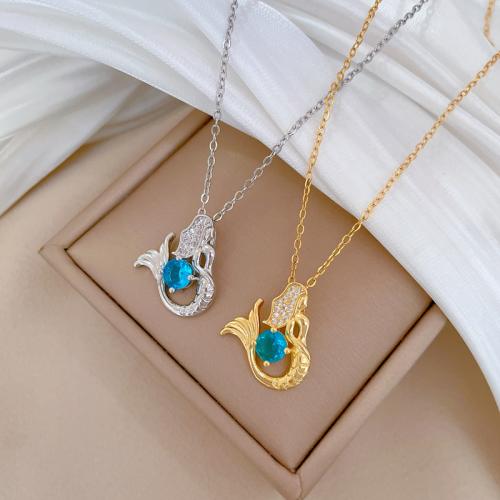 Collier de bijoux de titane, Acier titane, avec laiton, Placage, pavé de micro zircon & pour femme & creux, plus de couleurs à choisir, Vendu par PC