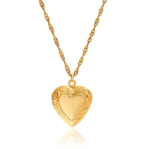 Collier Fashion, Acier inoxydable 304, Plaqué or 18K, peut s’ouvrir et mettre dans quelque chose & bijoux de mode & pour femme, Vendu par PC[