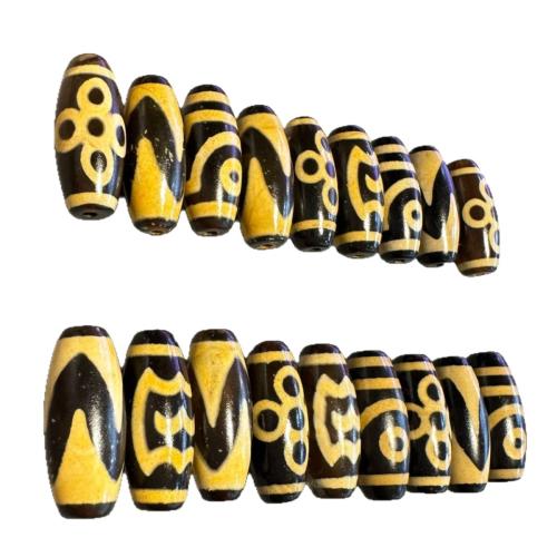 Natural Tibetan Agate Dzi Beads, random style & mixed pattern & DIY 