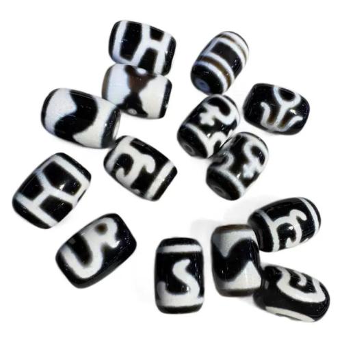 Natural Tibetan Agate Dzi Beads, random style & mixed pattern & DIY 