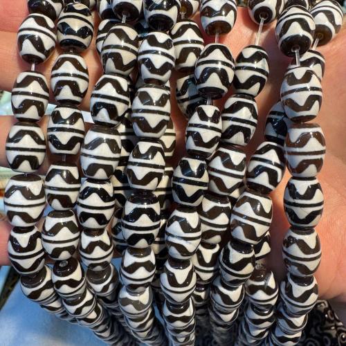 Natural Tibetan Agate Dzi Beads, polished, DIY 