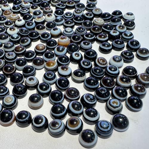 Natural Tibetan Agate Dzi Beads, handmade, random style & DIY, black, 8mm 