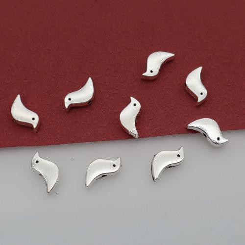 Perles animaux en alliage de zinc, oiseau, Placage de couleur argentée, DIY Diamètre inté Environ 1mm Vendu par sac