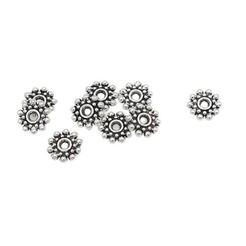 Perles intercalaires en alliage de zinc, Placage de couleur argentée, DIY, 8mm, Diamètre inté Environ 1mm Vendu par sac[