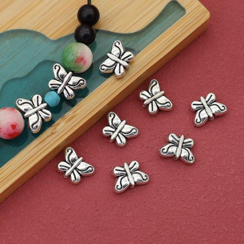 Perles intercalaires en alliage de zinc, papillon, Placage de couleur argentée, DIY Diamètre inté Environ 1mm Vendu par sac[