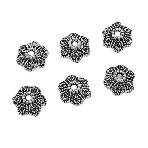 Perles en alliage zinc, alliage de zinc, fleur, Placage de couleur argentée, DIY, 11mm, Diamètre inté Environ 1.5mm Vendu par sac