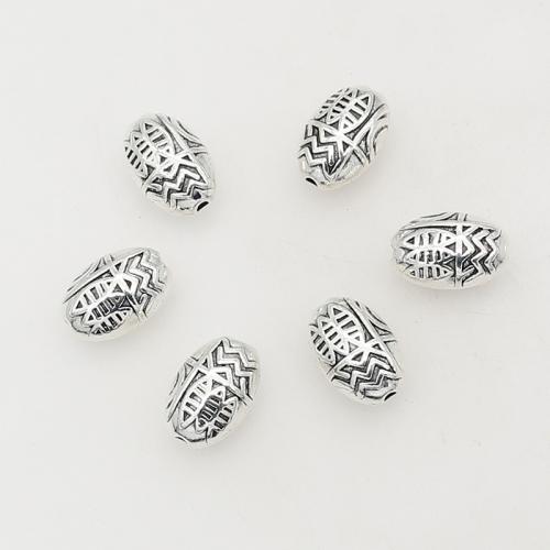 Zinklegierung Schmuckperlen, silberfarben plattiert, DIY, 13x8mm, 100PCs/Tasche, verkauft von Tasche