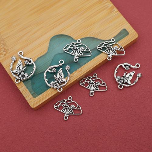 connecteur en alliage zinc de fleur, alliage de zinc, Placage de couleur argentée, DIY Vendu par sac