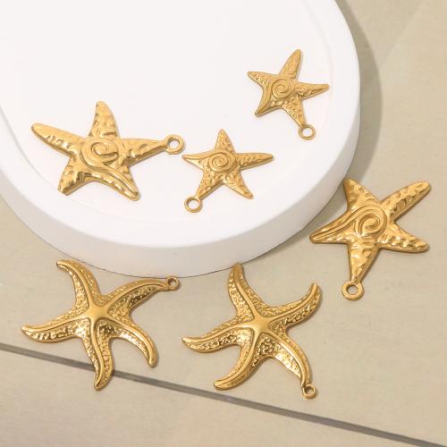 Pendentifs d'animaux en acier inoxydable , Acier inoxydable 304, étoile de mer, Placage, DIY, plus de couleurs à choisir, Vendu par PC