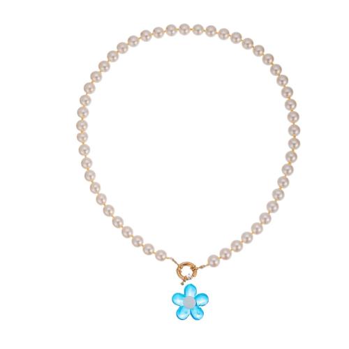 Lampwork Jewelry Necklace, Brass, with Glass Beads & Lampwork, plated, fashion jewelry & for woman [