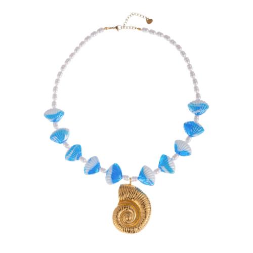 Lampwork Jewelry Necklace, 304 Stainless Steel, with Glass Beads & Lampwork, plated, fashion jewelry & for woman, mixed colors [