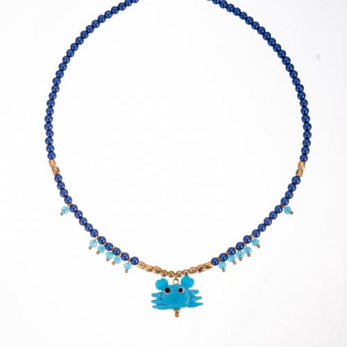 Collar De Perlas De Joyería, acero inoxidable 304, con Cuentas de vidrio & paño & Cristal de murano & plástico recubierto de cobre, chapado, diferentes estilos para la opción & para mujer, color mixto, Vendido por UD[