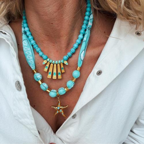 Lampwork Jewelry Necklace, 304 Stainless Steel, with Lampwork, plated, fashion jewelry & for woman, mixed colors [