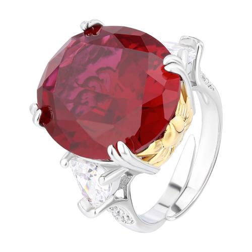 Messingring mit Strass , Messing, goldfarben plattiert, für Frau, originale Farbe, verkauft von PC