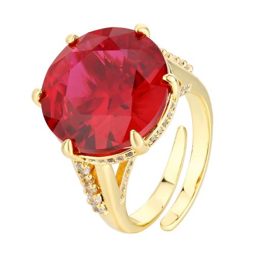 Messingring mit Strass , Messing, goldfarben plattiert, Modeschmuck & für Frau, keine, verkauft von PC