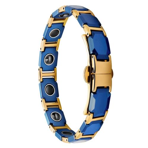 acier inoxydable 316L bracelet, avec Pierre de Noir-Magnetic & porcelaine, Placage, bijoux de mode & pour femme Environ 7.9 pouce, Vendu par PC