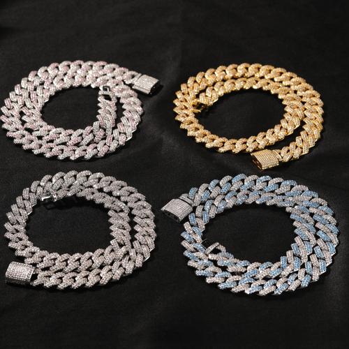 Cuivre Collier et bracelet, Motif géométrique, Placage, normes différentes pour le choix & pavé de micro zircon & pour homme, plus de couleurs à choisir, Vendu par PC