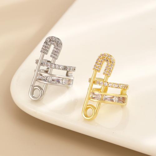 Befestiger Zirkonia Messing Ohrring, plattiert, Modeschmuck & Micro pave Zirkonia, keine, verkauft von PC