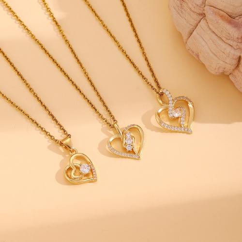 Корень Циркон Микро вымощает латунь ожерелье, Латунь, Другое покрытие, ювелирные изделия моды & инкрустированное микро кубического циркония, Много цветов для выбора, продается PC