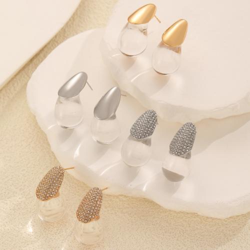 Boucles d'oreilles en laiton zircon cubique pavent, avec résine, Placage, bijoux de mode & pavé de micro zircon, plus de couleurs à choisir, Vendu par paire[