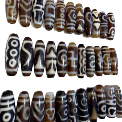 Natural Tibetan Agate Dzi Beads, random style & mixed pattern & DIY 