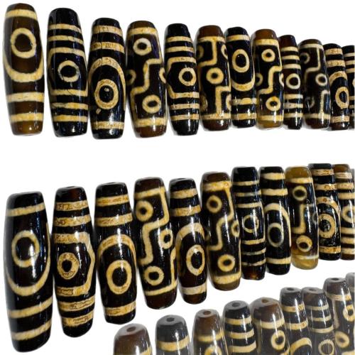 Natural Tibetan Agate Dzi Beads, random style & mixed pattern & DIY 