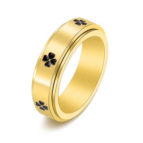 Émail Bague en Acier inoxydable , Acier inoxydable 304, Placage, rotatif & normes différentes pour le choix & pour femme & émail, plus de couleurs à choisir, Vendu par PC
