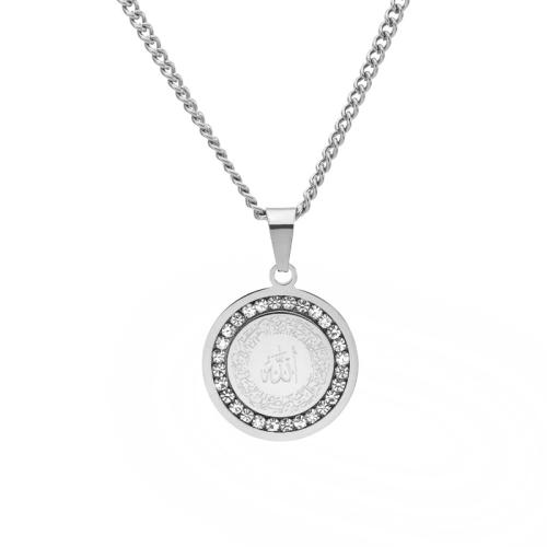 Stainless Steel Sweater Chain Necklace, 304 Stainless Steel, plated, Unisex & micro pave cubic zirconia Approx 60 cm 