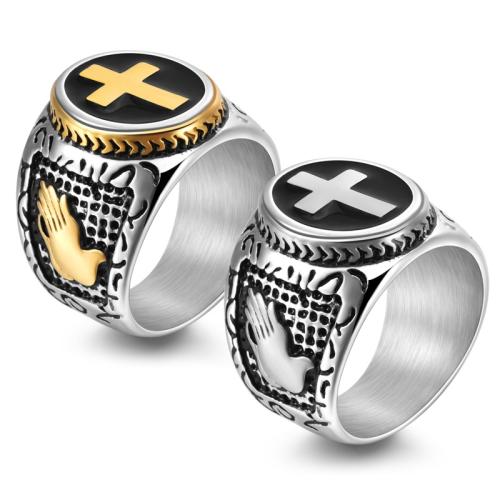 Bague en acier inoxydable, Acier inoxydable 304, Placage, normes différentes pour le choix & pour homme & autocollant époxyde, plus de couleurs à choisir, Vendu par PC