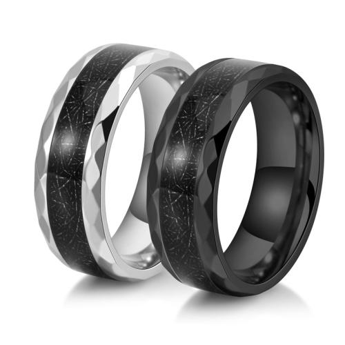 Bague en acier inoxydable, Acier inoxydable 304, poli, normes différentes pour le choix & pour homme & autocollant époxyde, plus de couleurs à choisir, Vendu par PC