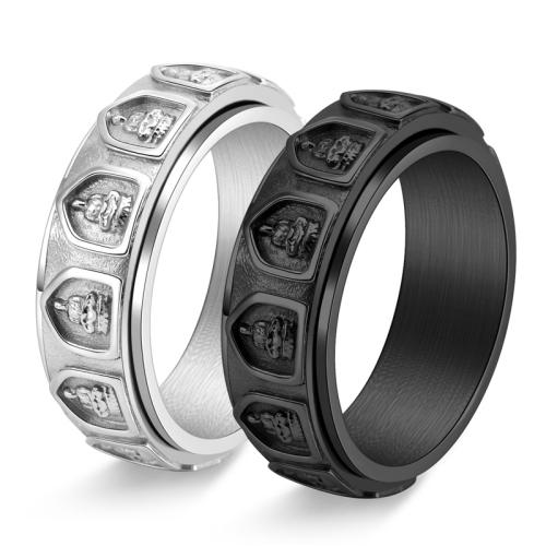Bague en acier inoxydable, Acier inoxydable 304, Placage, rotatif & normes différentes pour le choix & pour homme, plus de couleurs à choisir, Vendu par PC