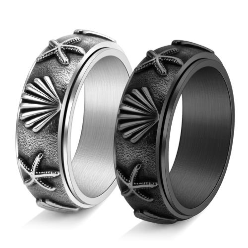 Bague en acier inoxydable, Acier inoxydable 304, Placage, rotatif & normes différentes pour le choix & pour homme, plus de couleurs à choisir, Vendu par PC