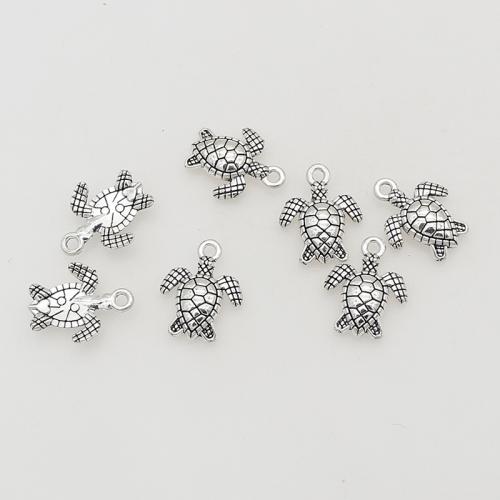 Zinc Alloy Animal Pendants, Turtle, silver color plated, DIY, antique silver color 