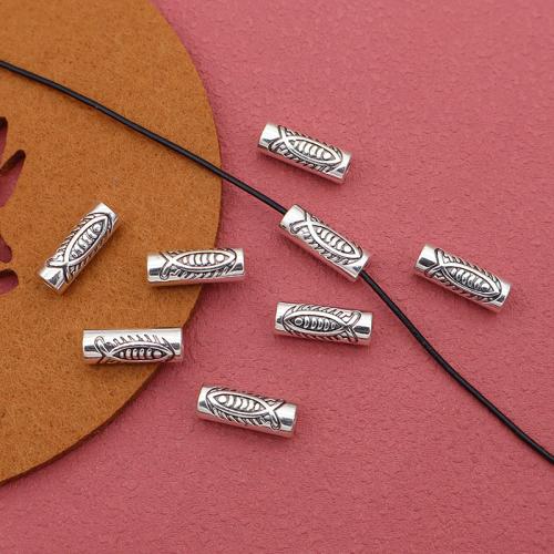 Perles tubes en alliage de zinc, Placage de couleur argentée, DIY Diamètre inté Environ 2mm Vendu par sac