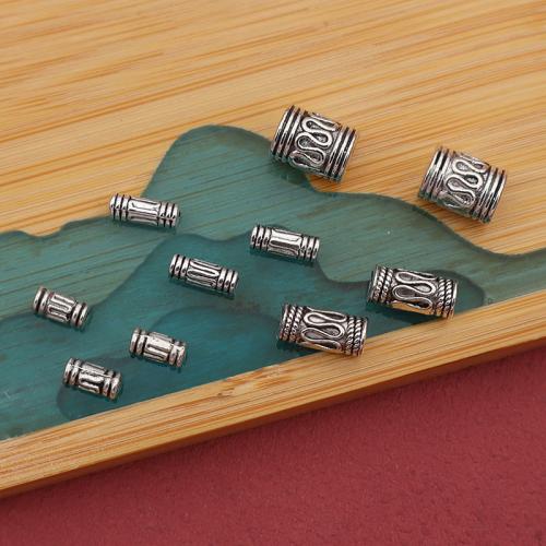 Perles tubes en alliage de zinc, Placage de couleur argentée, DIY Vendu par sac