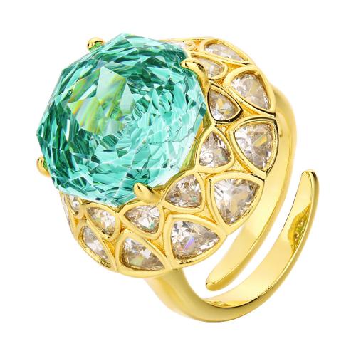 Messingring mit Strass , Messing, mit kubischer Zirkonia, Modeschmuck & für Frau, keine, verkauft von PC