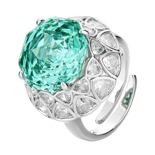 Messingring mit Strass , Messing, mit kubischer Zirkonia, Modeschmuck & für Frau, keine, verkauft von PC