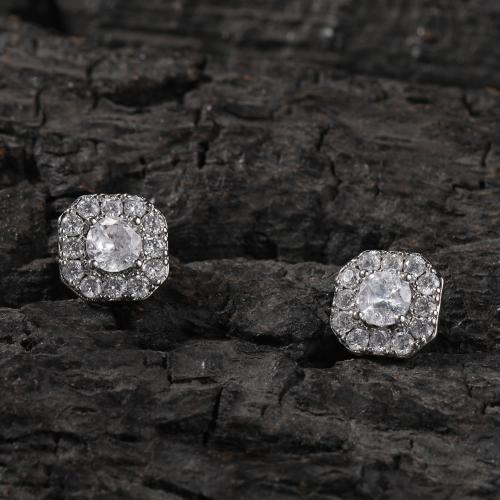 Messing Magnetische Ohrstecker, plattiert, unisex & verschiedene Stile für Wahl & Micro pave Zirkonia, verkauft von PC