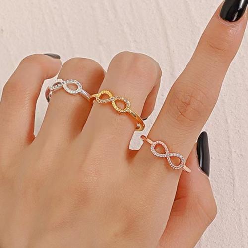 Messingring mit Strass , Messing, mit ABS-Kunststoff-Perlen, plattiert, Modeschmuck, keine, verkauft von PC