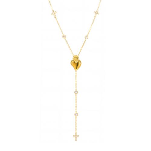 ステンレス鋼のジュエリーネックレス, 304ステンレススチール, メッキ, ファッションジュエリー & マイクロパヴェジルコニア & 女性用, 無色, 売り手 パソコン