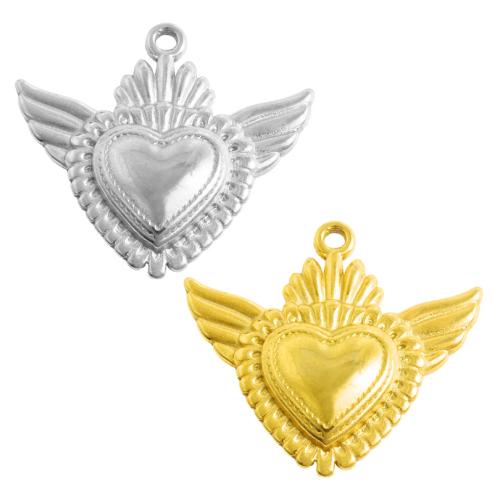 pendentifs de cœur en inox , Acier inoxydable 304, coeur, Placage, DIY, plus de couleurs à choisir Vendu par sac