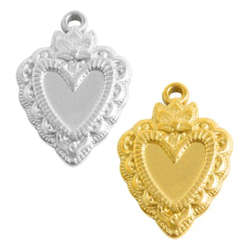 Monture de pendentif en acier inoxydable, Acier inoxydable 304, coeur, Placage, DIY, plus de couleurs à choisir Vendu par sac