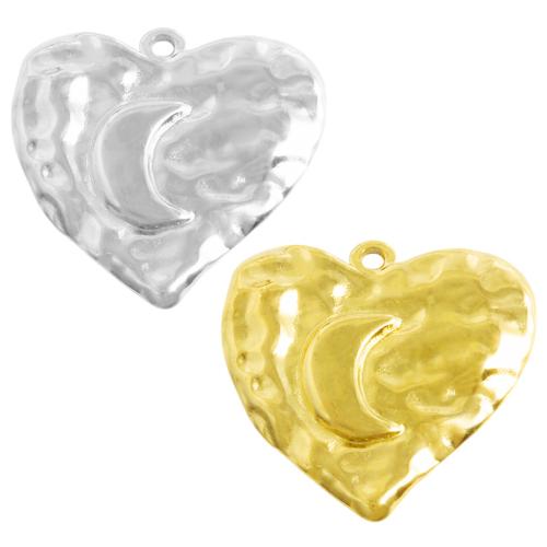 pendentifs de cœur en inox , Acier inoxydable 304, coeur, Placage, DIY, plus de couleurs à choisir Vendu par sac