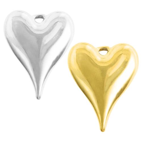 pendentifs de cœur en inox , Acier inoxydable 304, coeur, Placage, DIY, plus de couleurs à choisir Vendu par sac