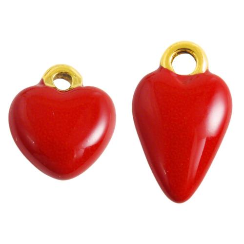 Emaille Edelstahl Anhänger, 304 Edelstahl, Herz, plattiert, DIY, keine, 10PCs/Tasche, verkauft von Tasche