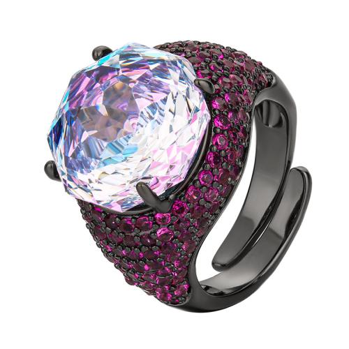 Messingring mit Strass , Messing, mit kubischer Zirkonia, Modeschmuck & für Frau, keine, verkauft von PC