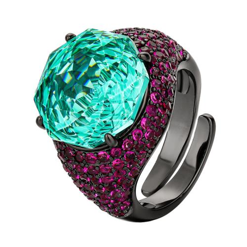 Messingring mit Strass , Messing, mit kubischer Zirkonia, Modeschmuck & für Frau, keine, verkauft von PC