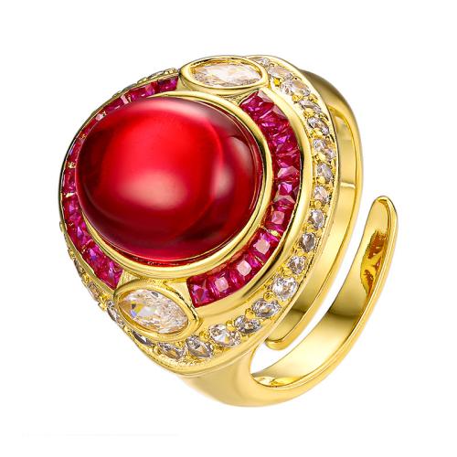 Messingring mit Strass , Messing, goldfarben plattiert, Modeschmuck & für Frau, keine, verkauft von PC