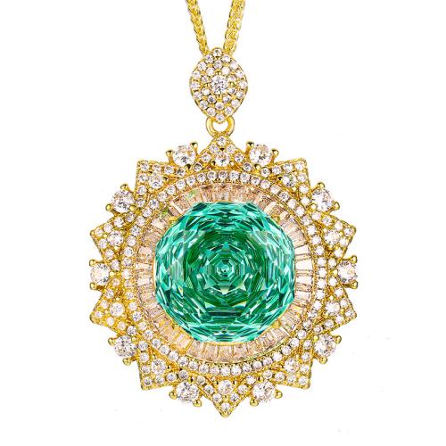 Harz Messing Halskette, mit kubischer Zirkonia, mit Verlängerungskettchen von 5cm, goldfarben plattiert, Modeschmuck & für Frau & mit Strass, keine, Länge:45 cm, verkauft von PC