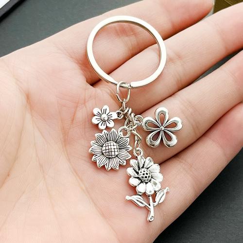 bijoux de porte-clés en Alliage de zinc, Placage de couleur d'or, bijoux de mode, argent Vendu par PC